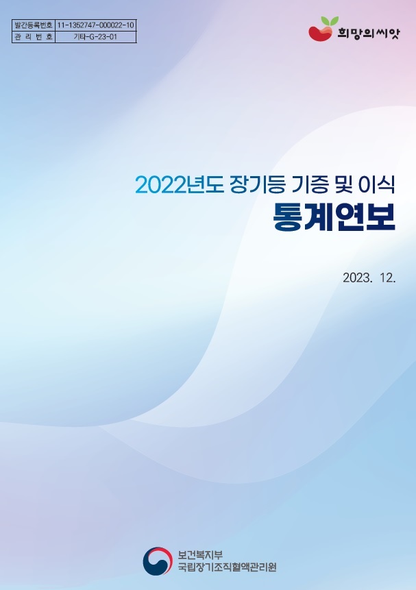 2022년도 장기등 기증 및 이식 통계연보 썸네일 2022년도 장기등 기증 및 이식 통계연보